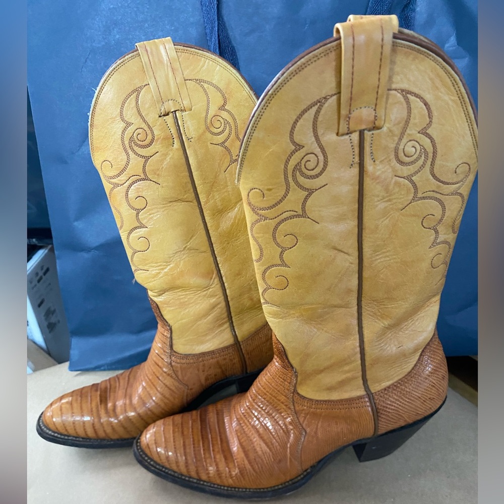 Nocona Women’s Lizard Skin Western Cowboy Boots - Size 7.5